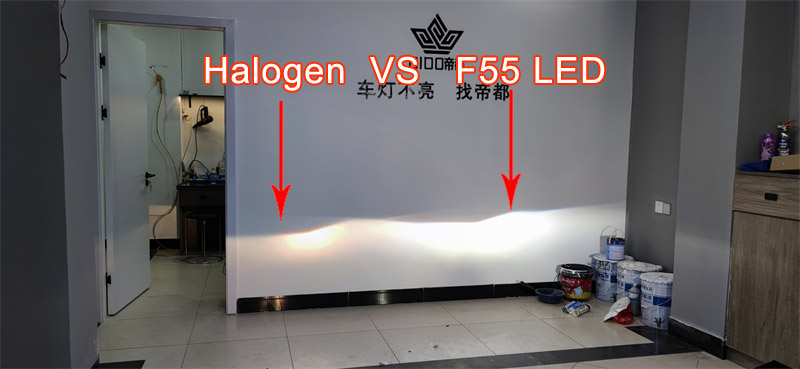 comparion of halogen and LED image
