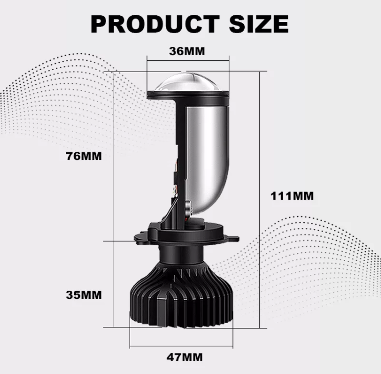 Product size of H4 mini lens